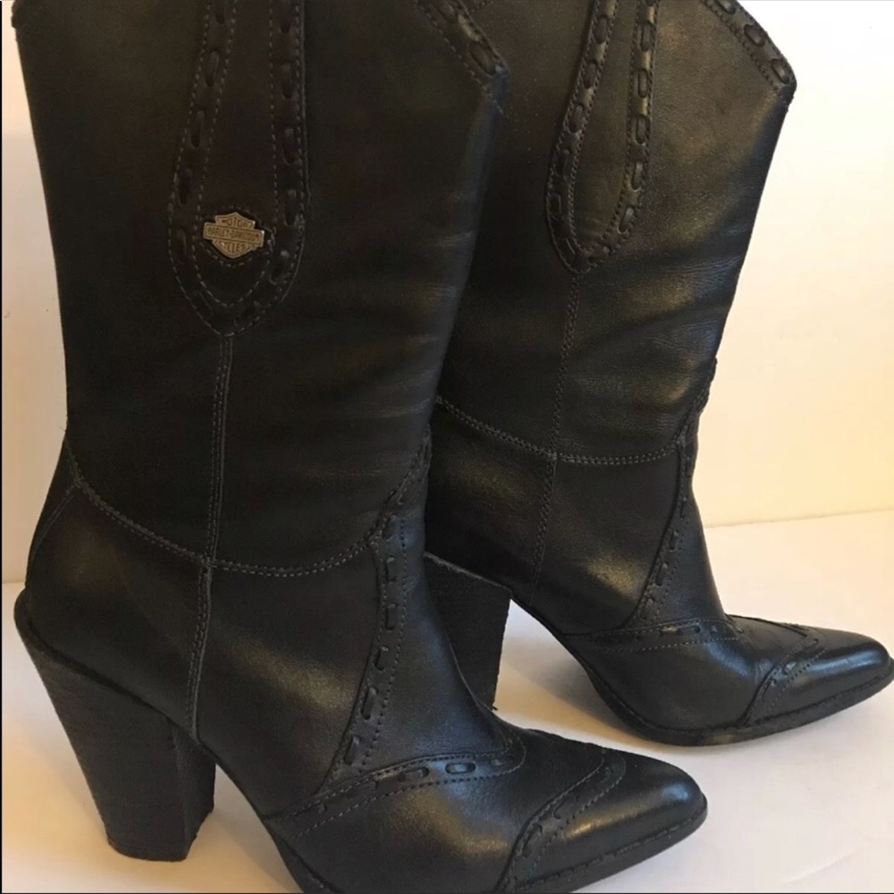 Harley Davidson black leather boots